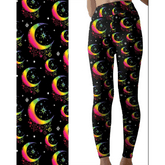 Rainbow Cresent Moon Leggings No Pockets